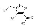 3-乙基-4-甲基-1H-吡唑-5-羧酸结构式