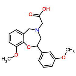 [9-Methoxy-2-(3-methoxyphenyl)-2,3-dihydro-1,4-benzoxazepin-4(5H)-yl]acetic acid结构式