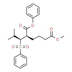 Hexanedioic acid, 2-[2-methyl-1-(phenylsulfonyl)propyl]-, 6-methyl 1-phenyl ester, (R*,R*)- (9CI) Structure