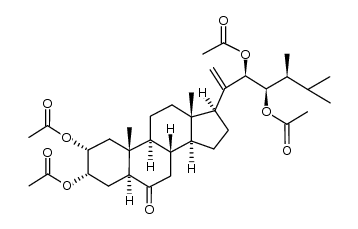 (22R,23R,24S)-2α,3α,22,23-tetracetoxy-5α-ergost-20(21)-en-6-one结构式