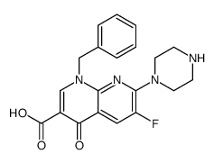 1-BENZYL-6-FLUORO-4-OXO-7-PIPERAZIN-1-YL-1,4-DIHYDRO-[1,8]NAPHTHYRIDINE-3-CARBOXYLIC ACID structure