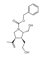 (2S,3S,4S)-1-(benzyloxycarbonyl)-3-(2-hydroxyethyl)-2-(hydroxymethyl)-4-isopropenylpyrrolidine Structure