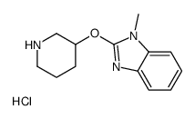 1-Methyl-2-(piperidin-3-yloxy)-1H-benzoimidazole hydrochloride结构式