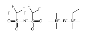 (Ethyldimethylammonio)(trimethylammonio)dihydroborate bis(trifluoromethylsulfonyl)amide结构式