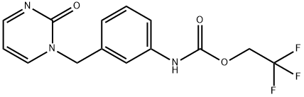 2,2,2-Trifluoroethyl N-{3-[(2-Oxo-1,2-dihydropyrimidin-1-yl)methyl]phenyl}carbamate Structure