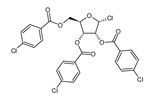 alpha-D-氯化呋喃核糖三(4-氯苯甲酸)酯结构式