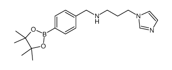 4-[3-(1-Imidazolyl)proplyaminomethyl]benzeneboronic acid pinacol ester structure