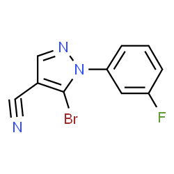 5-Bromo-1-(3-fluorophenyl)-1H-pyrazole-4-carbonitrile结构式