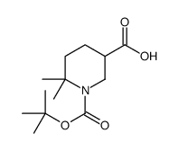 1-(叔丁氧基羰基)-6,6-二甲基-哌啶-3-羧酸结构式