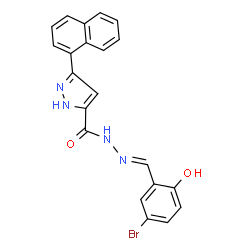 (E)-N-(5-bromo-2-hydroxybenzylidene)-3-(naphthalen-1-yl)-1H-pyrazole-5-carbohydrazide structure