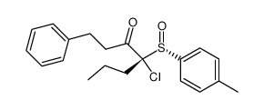 (R)-4-chloro-1-phenyl-4-((R)-p-tolylsulfinyl)heptan-3-one结构式