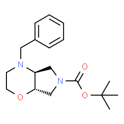 (4aS,7aS)-叔-丁基 4-苯甲基六氢吡咯并[3,4-b][1,4]噁嗪-6(2H)-甲酸基酯结构式