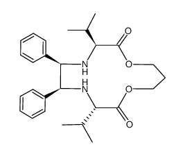 (3S,5R,6S,8S)-3,8-diisopropyl-5,6-diphenyl-1,10-dioxa-4,7-diazacyclotridecane-2,9-dione Structure