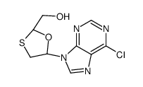 [(2S,5S)-5-(6-chloropurin-9-yl)-1,3-oxathiolan-2-yl]methanol结构式
