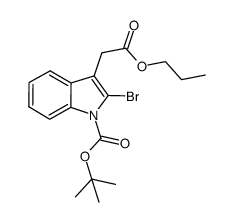 tert-butyl 2-bromo-3-(2-oxo-2-propoxyethyl)-1H-indole-1-carboxylate结构式