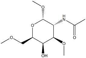 Methyl 2-(acetylamino)-2-deoxy-3-O,6-O-dimethyl-α-D-galactopyranoside结构式