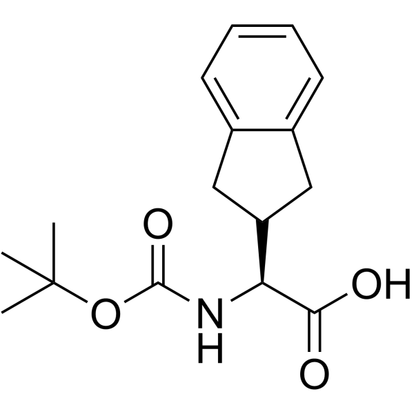 (s)-tert-butoxycarbonylamino-indan-1-yl-acetic acid structure
