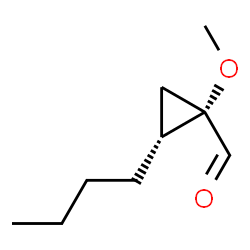 Cyclopropanecarboxaldehyde, 2-butyl-1-methoxy-, (1R,2S)-rel- (9CI)结构式