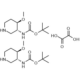 tert-Butyl N-[(3R,4R)-4-methoxypiperidin-3-yl]carbamate hemioxalate Structure