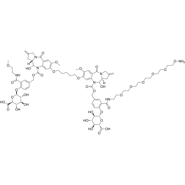 β-Glucuronide-dPBD-PEG5-NH2 Structure