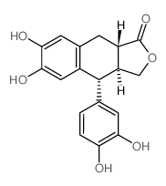 Naphtho[2,3-c]furan-1(3H)-one,4-(3,4-dihydroxyphenyl)-3a,4,9,9a-tetrahydro-6,7-dihydroxy-, (3aR,4S,9aR)- structure