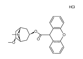 (+-)-xanthene-9-carboxylic acid-(6exo-methoxy-tropane-3exo-ylester), hydrochloride Structure