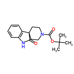 1-Boc-1.2-二氢-2-氧代-螺[3H-吲哚-3.4-哌啶]结构式