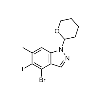 4-Bromo-5-iodo-6-methyl-1-(tetrahydro-2H-pyran-2-yl)-1H-indazole Structure