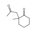 2-methyl-2-(2-oxopropyl)cyclohexanone structure