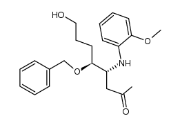 (4R,5S)-5-(benzyloxy)-8-hydroxy-4-((2-methoxyphenyl)amino)octan-2-one结构式