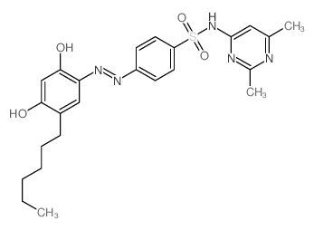 Benzenesulfonamide,N-(2,6-dimethyl-4-pyrimidinyl)-4-[2-(5-hexyl-2,4-dihydroxyphenyl)diazenyl]- Structure