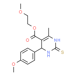 2-methoxyethyl 4-(4-methoxyphenyl)-6-methyl-2-thioxo-1,2,3,4-tetrahydropyrimidine-5-carboxylate结构式