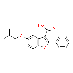 5-((2-methylallyl)oxy)-2-phenylbenzofuran-3-carboxylic acid structure