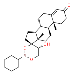 (20R)-17,21-[(Cyclohexylboranediyl)bisoxy]-20-hydroxypregn-4-en-3-one结构式