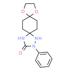 2-Phenyl-9,12-dioxa-1,2,4-triazadispiro[4.2.4.2]tetradecan-3-one结构式