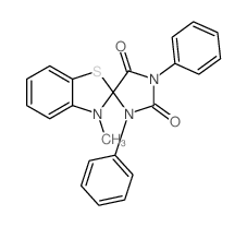 3-methyl-1',3'-diphenylspiro[1,3-benzothiazole-2,5'-imidazolidine]-2',4'-dione结构式