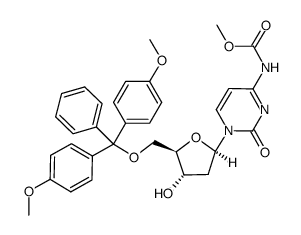 2'-deoxy-4-N-methoxycarbonyl-5'-O-(4,4'-dimethoxytrityl)cytidine Structure