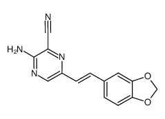 3-amino-6-(trans-2-benzo[1,3]dioxol-5-yl-vinyl)-pyrazine-2-carbonitrile结构式