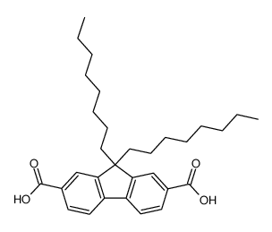9,9-dioctylfluorene-2,7-dicarboxylic acid Structure