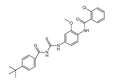 N-[4-[(4-tert-butylbenzoyl)-carbamothioylamino]-2-methoxy-phenyl]-2-chloro-benzamide Structure