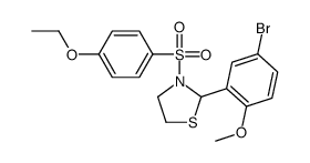 2-(5-bromo-2-methoxyphenyl)-3-(4-ethoxyphenyl)sulfonyl-1,3-thiazolidine Structure