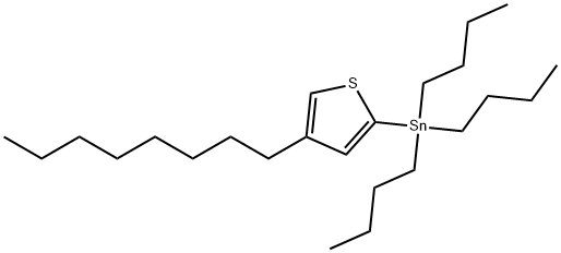 三丁基(4-辛基噻吩-2-基)锡结构式