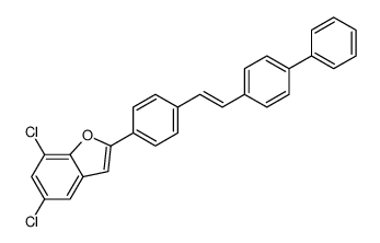 5,7-dichloro-2-[4-[2-(4-phenylphenyl)ethenyl]phenyl]-1-benzofuran结构式