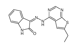 3-[2-(6-ethylthieno[2,3-d]pyrimidin-4-yl)hydrazinyl]indol-2-one Structure
