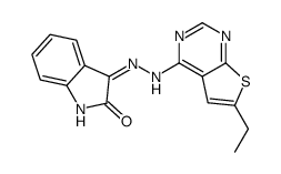 3-[2-(6-ethylthieno[2,3-d]pyrimidin-4-yl)hydrazinyl]indol-2-one结构式