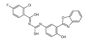Benzamide, N-[[[3-(2-benzoxazolyl)-4-hydroxyphenyl]amino]thioxomethyl]-2-chloro-4-fluoro- (9CI) Structure