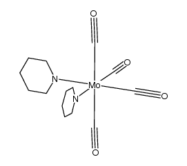 Mo(CO)4(piperidine)2 Structure