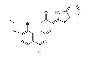 N-[3-(3H-1,3-benzothiazol-2-ylidene)-4-oxocyclohexa-1,5-dien-1-yl]-3-bromo-4-ethoxybenzamide结构式