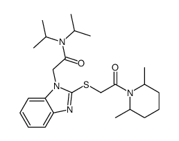 1H-Benzimidazole-1-acetamide,2-[[2-(2,6-dimethyl-1-piperidinyl)-2-oxoethyl]thio]-N,N-bis(1-methylethyl)-(9CI)结构式