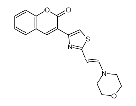 3-(2-{[1-Morpholin-4-yl-meth-(E)-ylidene]-amino}-thiazol-4-yl)-chromen-2-one结构式